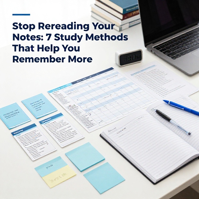 Study notes and learning tools illustrating effective note-taking