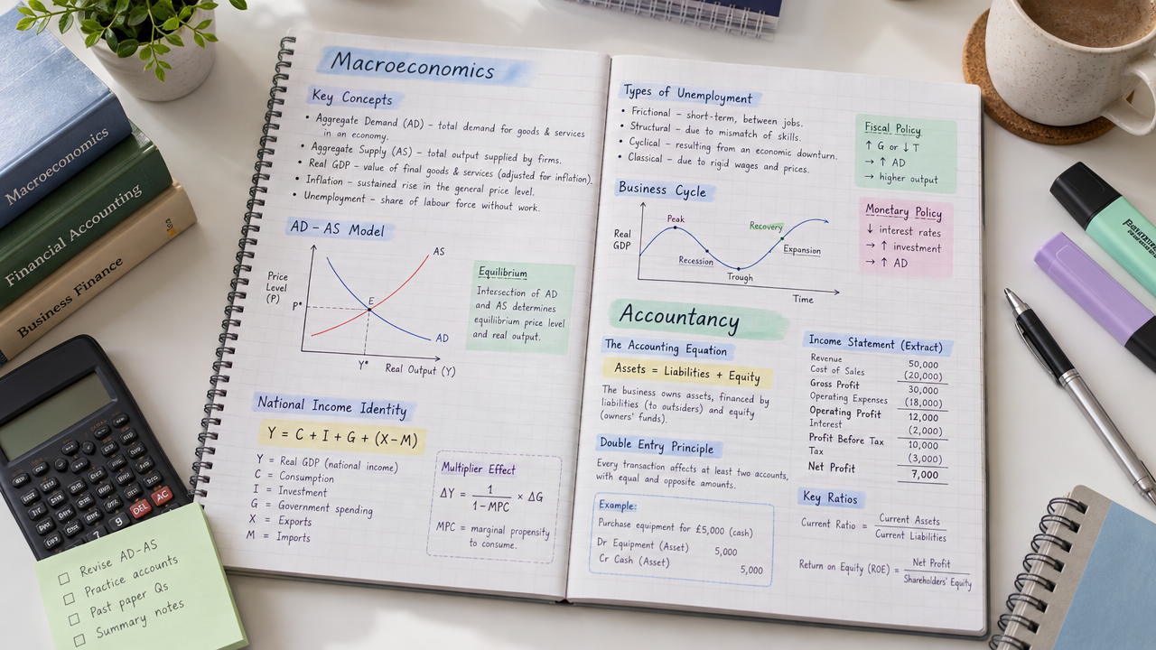Study resources for Business Economics & Finance